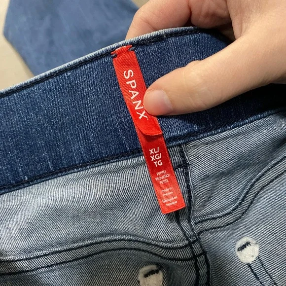 Spanx pull on stretch cropped kick flare jeans XL Petite - Picture 3 of 8